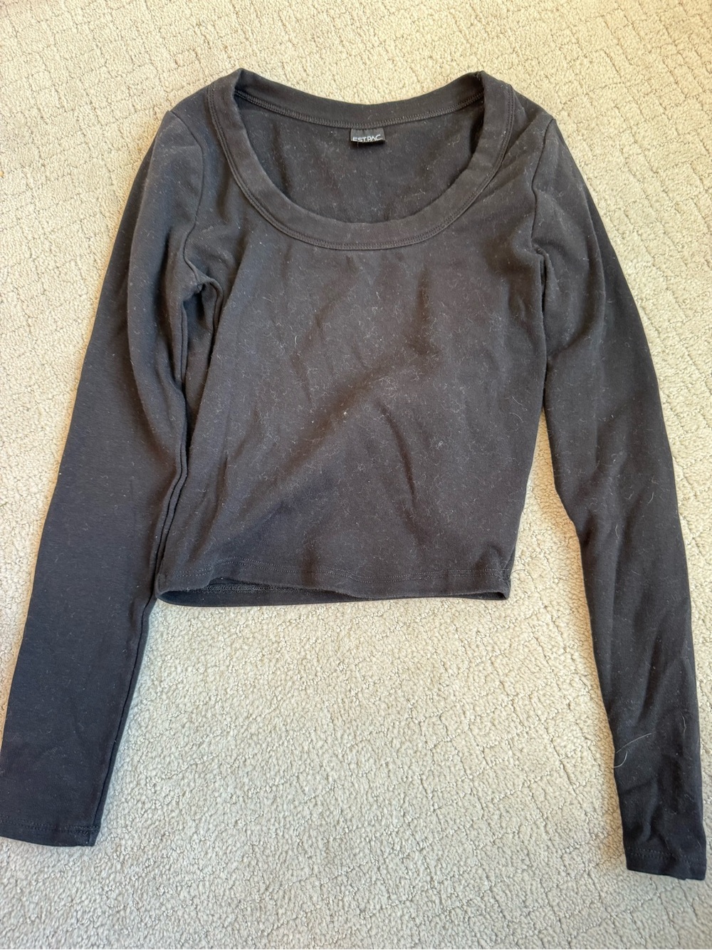 PacSun Black Long-Sleeve Scoop Neck Top